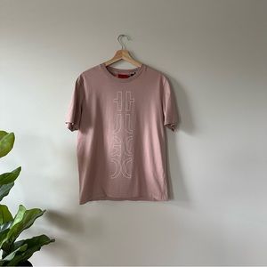 Hugo Boss logo tee in blush pink